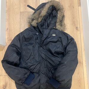 Echo Unlimited puffer jacket with fur hood